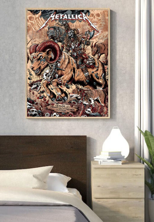 Metallica M72 Tour Denver Night 2 June 29 2025 Empower Field at Mile High Poster Canvas Wall Art 5